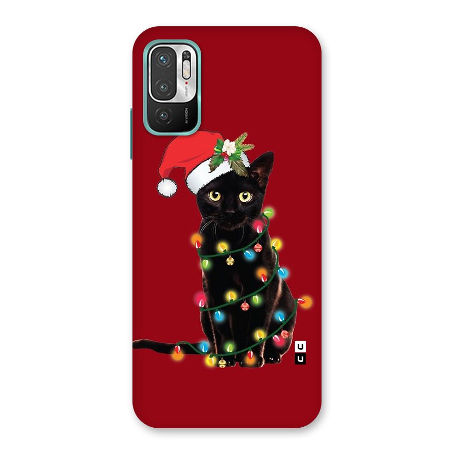 Christmas Cap Cute Cat Back Case for Redmi Note 10T 5G