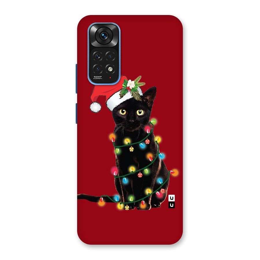 Christmas Cap Cute Cat Back Case for Redmi Note 11S