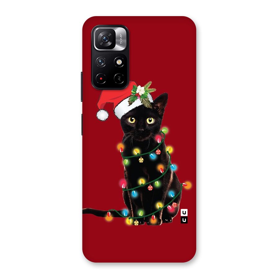 Christmas Cap Cute Cat Back Case for Redmi Note 11T 5G
