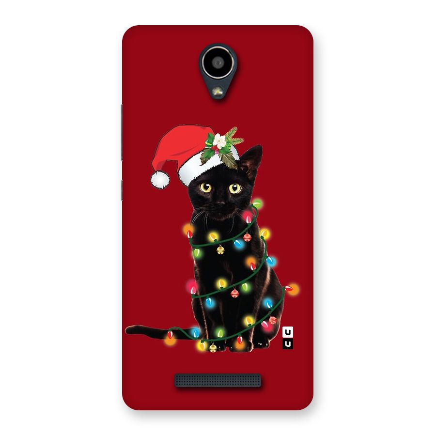 Christmas Cap Cute Cat Back Case for Redmi Note 2