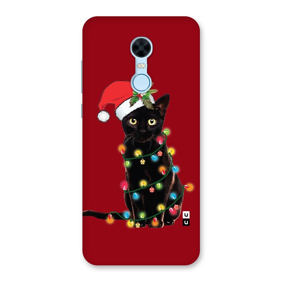 Christmas Cap Cute Cat Back Case for Redmi Note 5