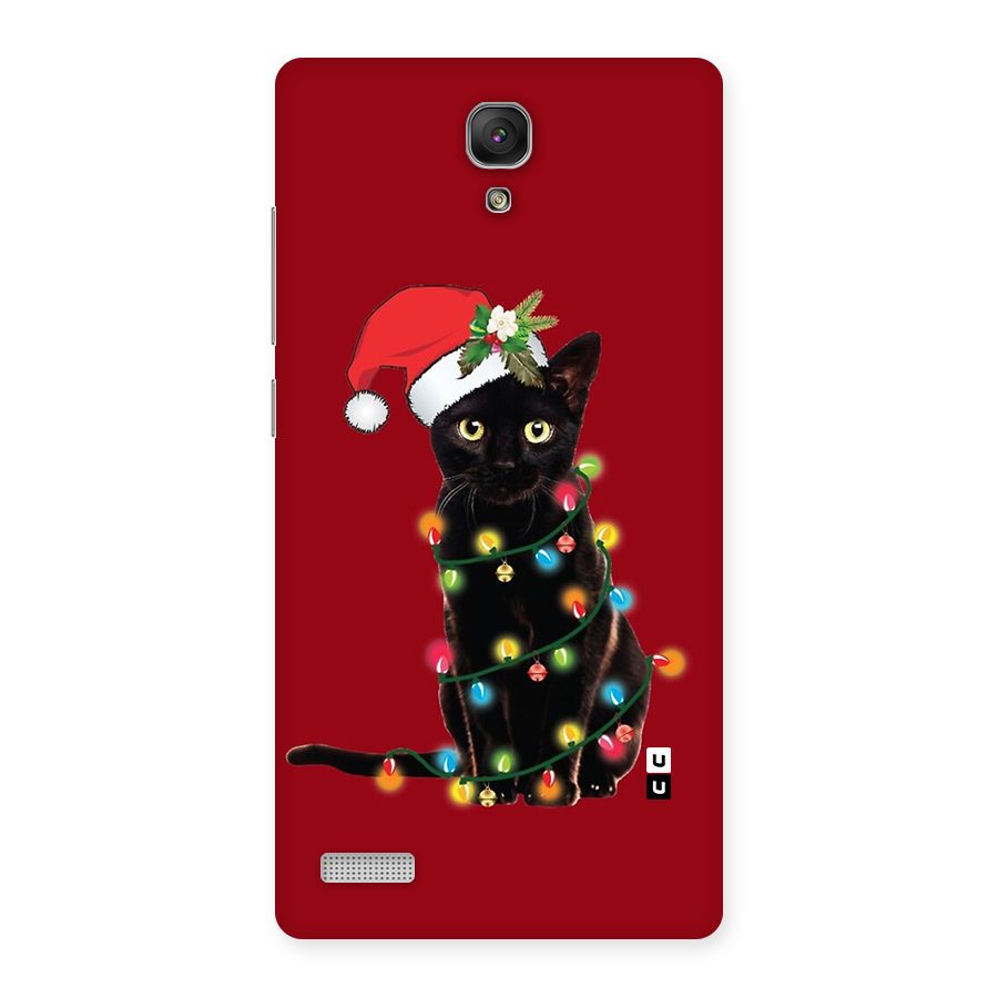 Christmas Cap Cute Cat Back Case for Redmi Note Prime