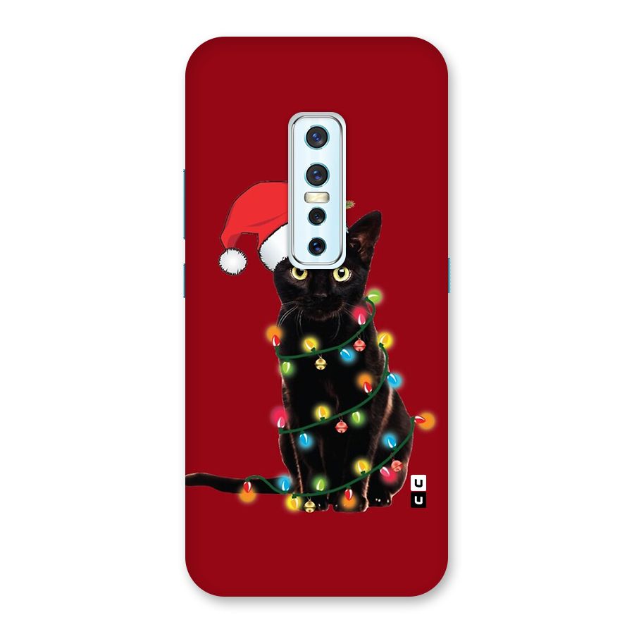 Christmas Cap Cute Cat Back Case for Vivo V17 Pro