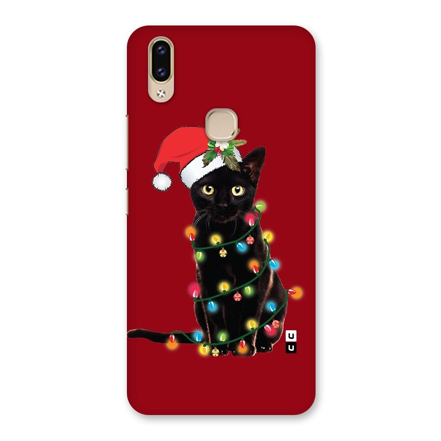 Christmas Cap Cute Cat Back Case for Vivo V9 Youth