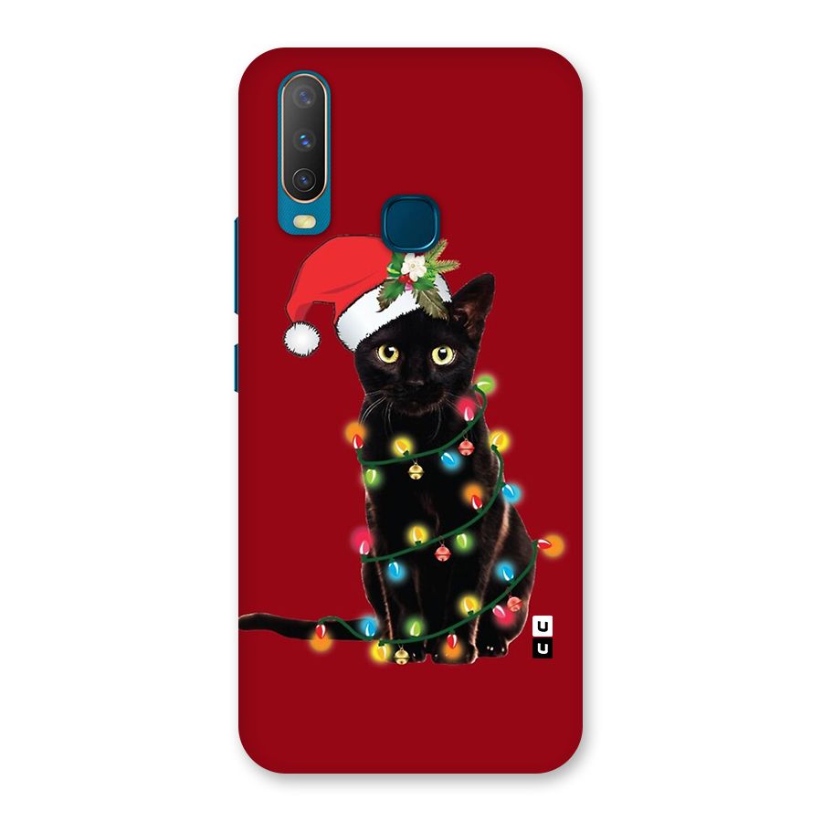 Christmas Cap Cute Cat Back Case for Vivo Y11