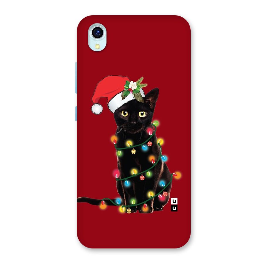 Christmas Cap Cute Cat Back Case for Vivo Y1s