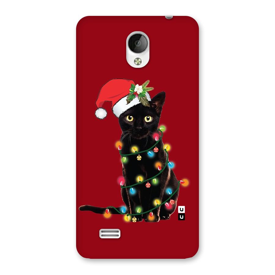 Christmas Cap Cute Cat Back Case for Vivo Y21