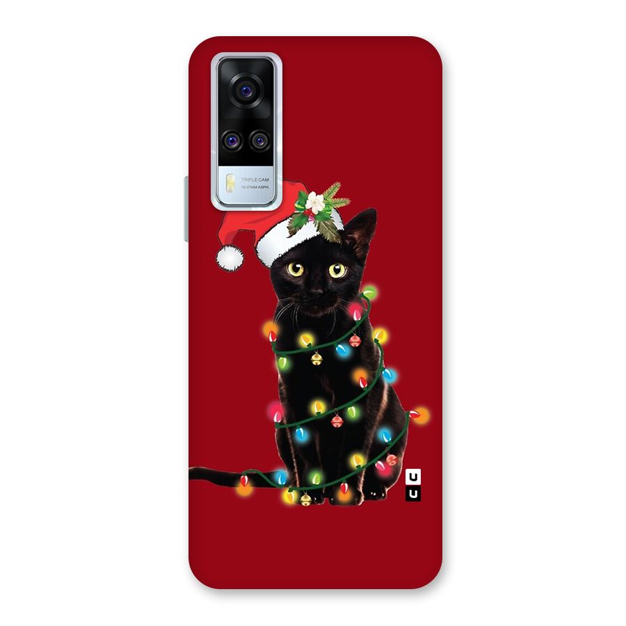 Christmas Cap Cute Cat Back Case for Vivo Y31