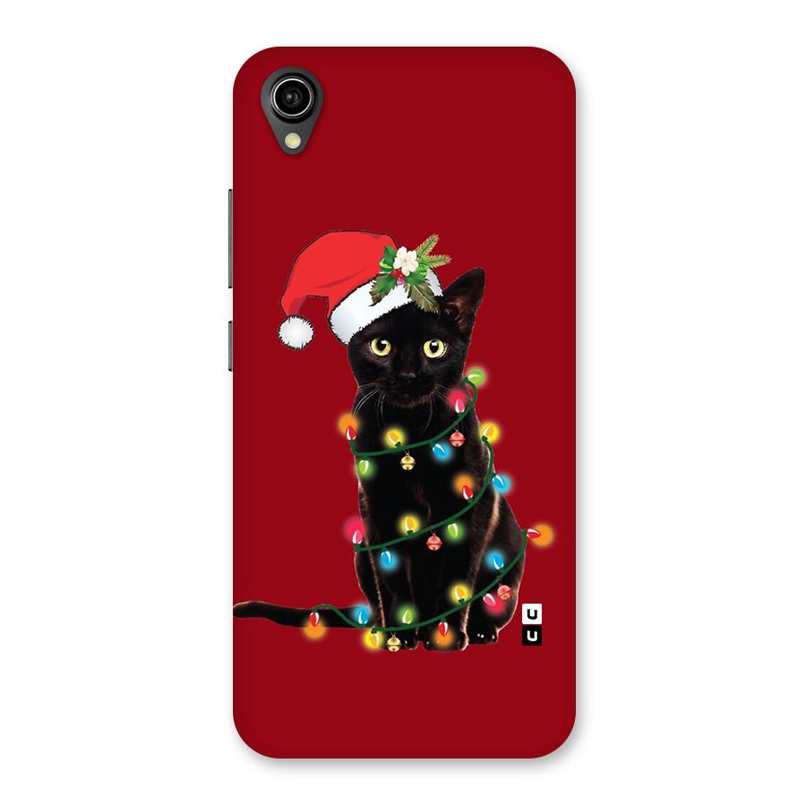 Christmas Cap Cute Cat Back Case for Vivo Y90