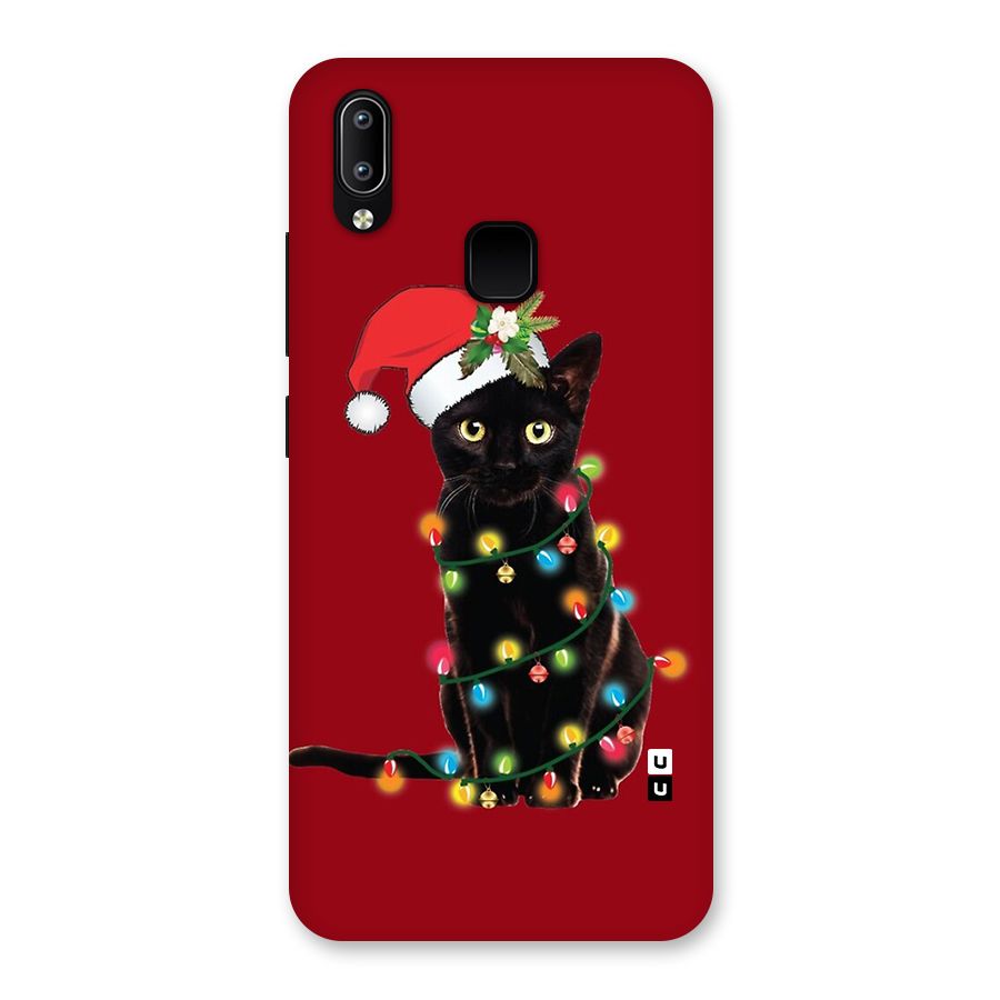 Christmas Cap Cute Cat Back Case for Vivo Y93