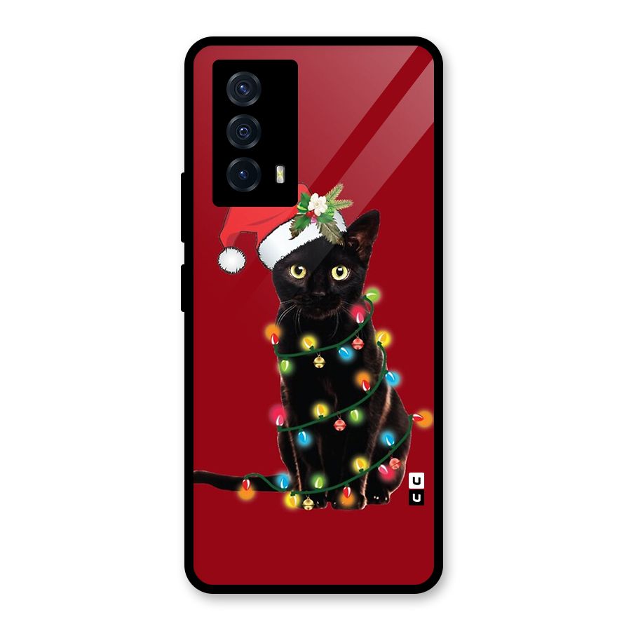 Christmas Cap Cute Cat Back Case for Vivo iQOO Z5