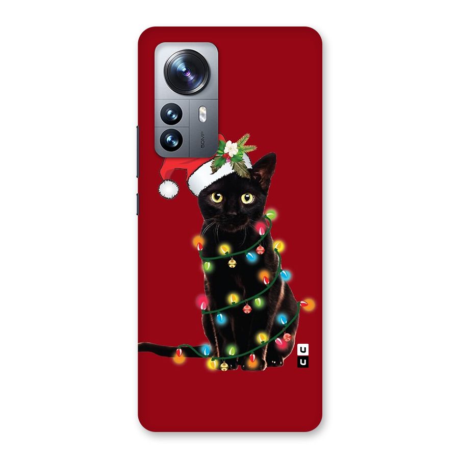 Christmas Cap Cute Cat Back Case for Xiaomi 12 Pro