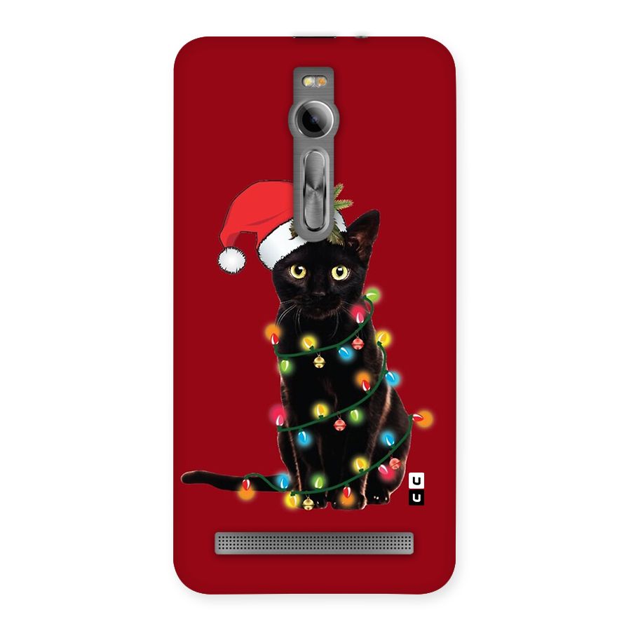 Christmas Cap Cute Cat Back Case for Zenfone 2