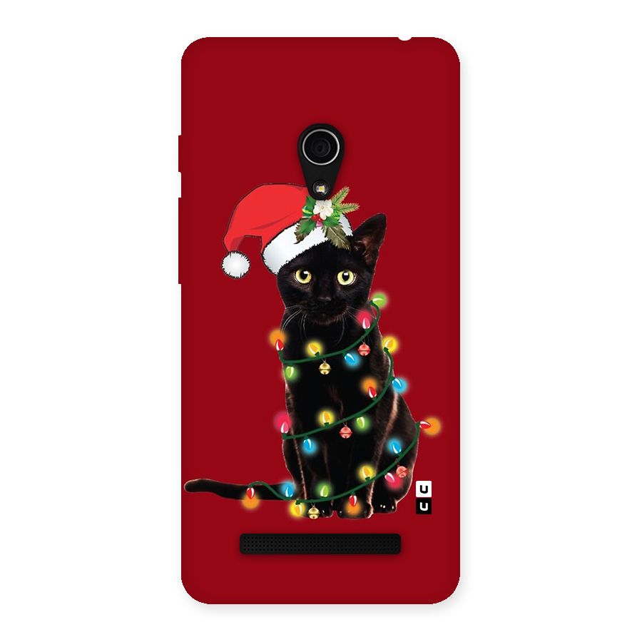 Christmas Cap Cute Cat Back Case for Zenfone 5