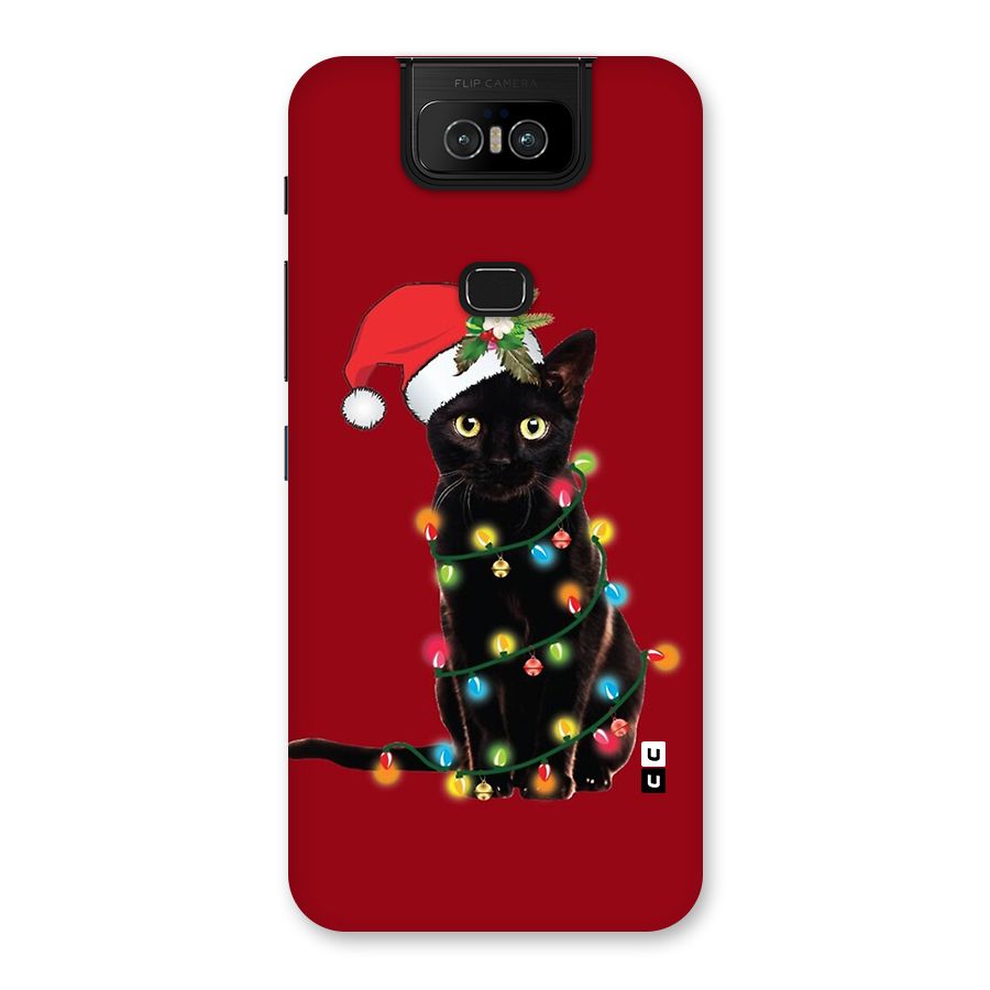 Christmas Cap Cute Cat Back Case for Zenfone 6z