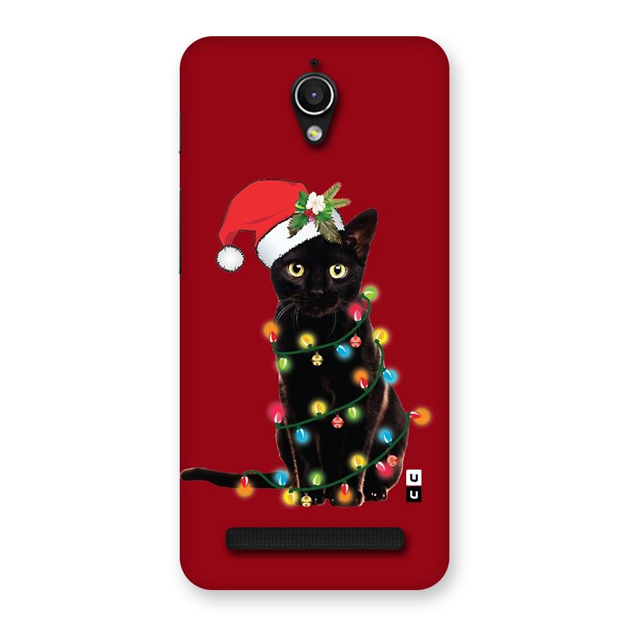 Christmas Cap Cute Cat Back Case for Zenfone Go