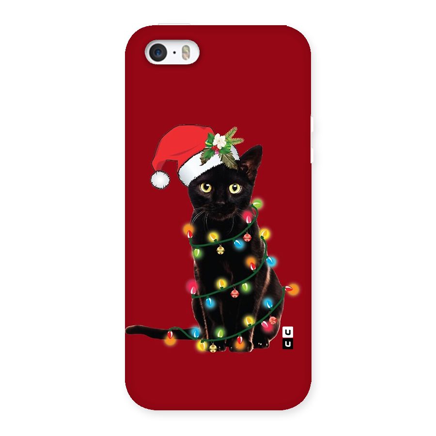 Christmas Cap Cute Cat Back Case for iPhone SE 2016