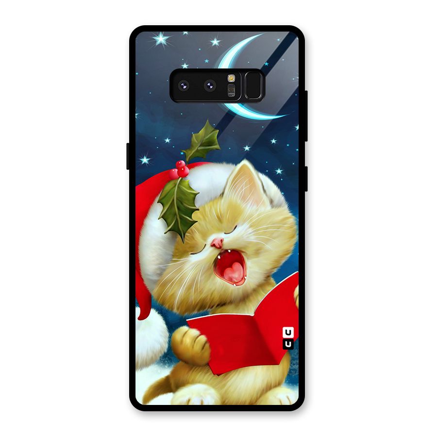 Christmas Cat Glass Back Case for Galaxy Note 8