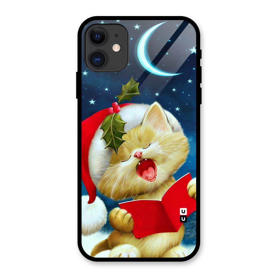 Christmas Cat Glass Back Case for iPhone 11