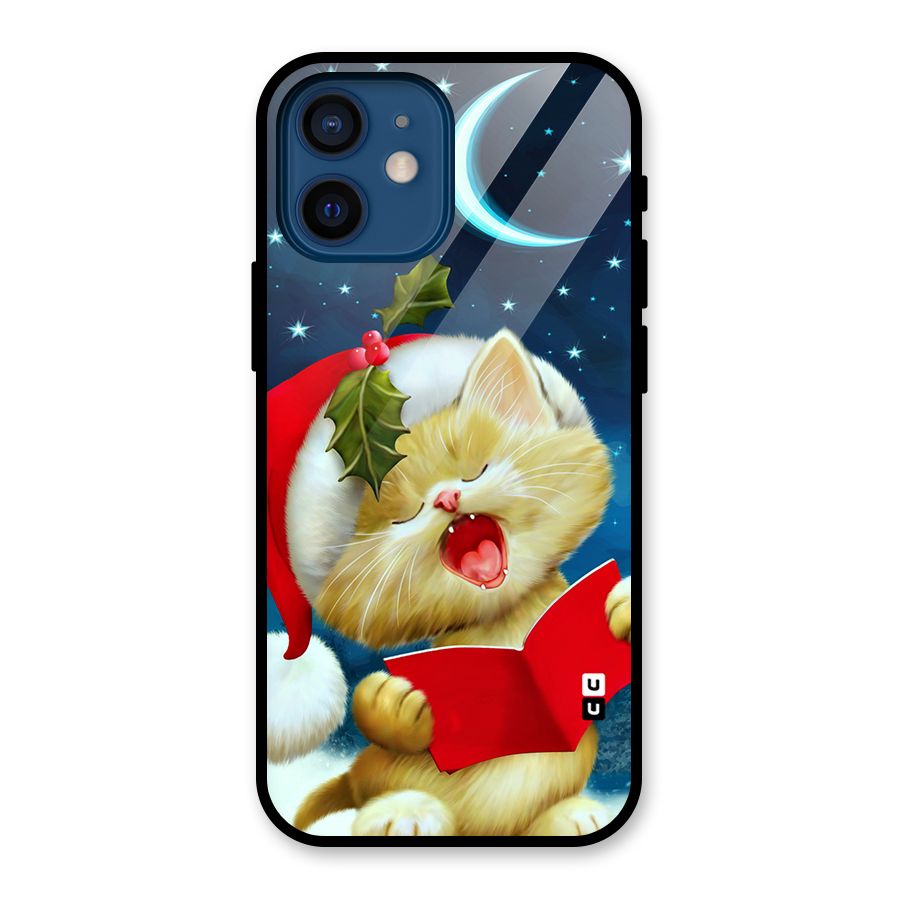 Christmas Cat Glass Back Case for iPhone 12 Mini