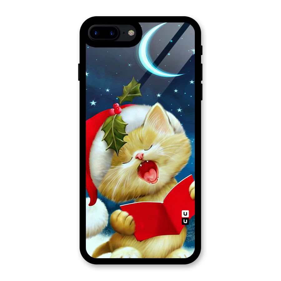 Christmas Cat Glass Back Case for iPhone 8 Plus