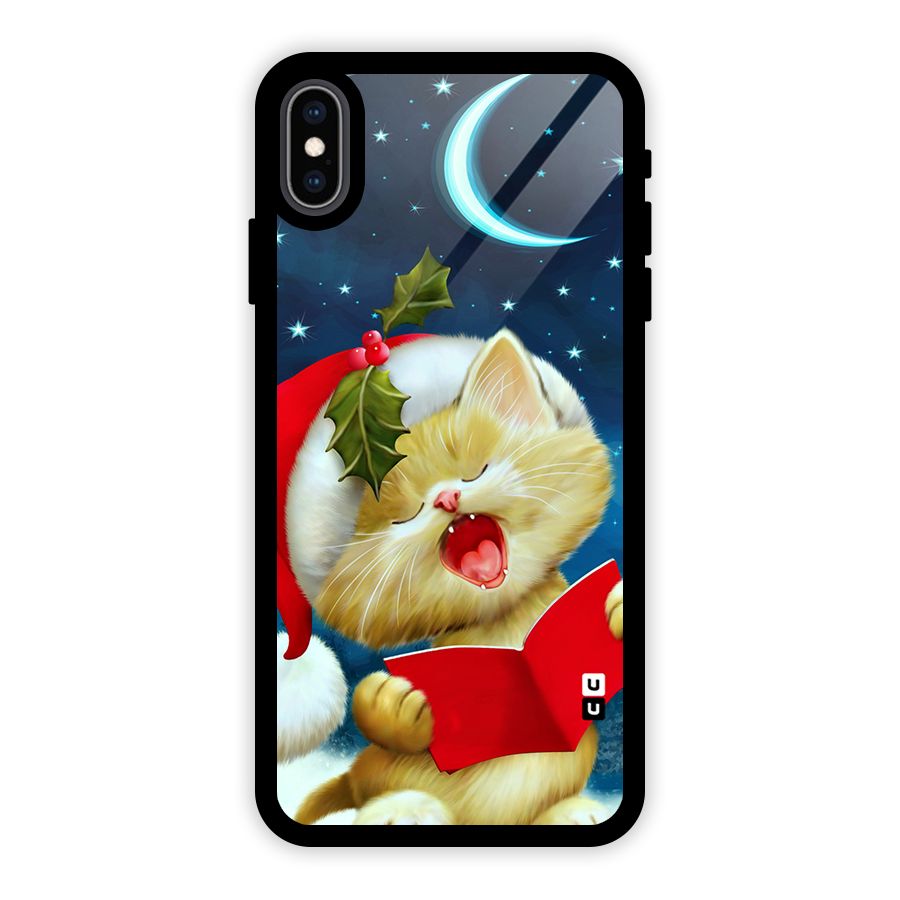 Christmas Cat Glass Back Case for iPhone XS Max