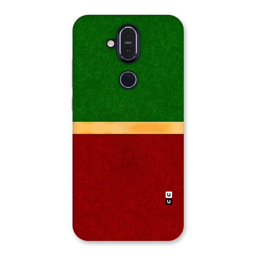 Christmas Colors Stripe Back Case for Nokia 8.1