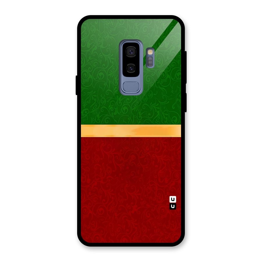 Christmas Colors Stripe Glass Back Case for Galaxy S9 Plus