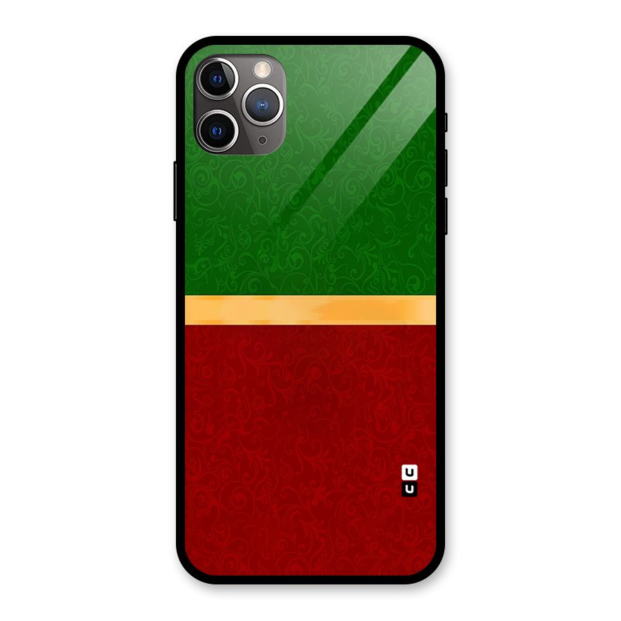 Christmas Colors Stripe Glass Back Case for iPhone 11 Pro Max