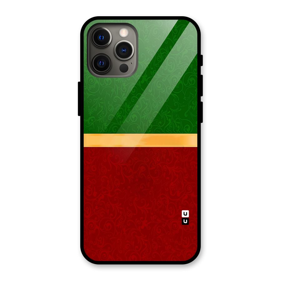 Christmas Colors Stripe Glass Back Case for iPhone 12 Pro Max