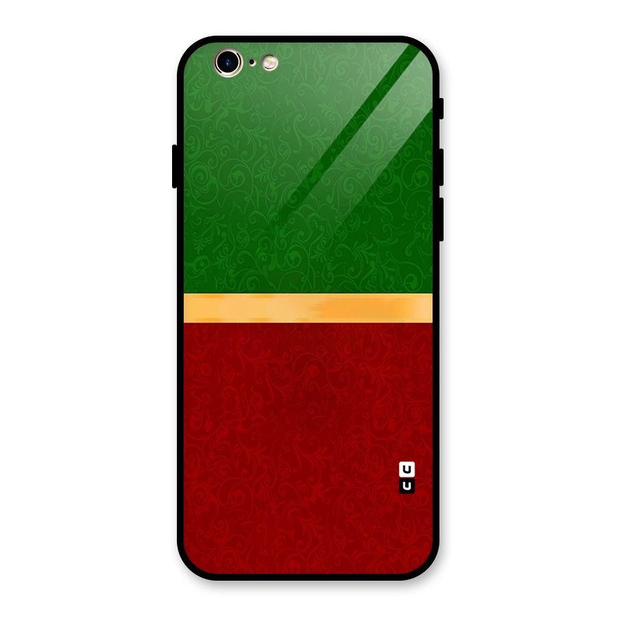 Christmas Colors Stripe Glass Back Case for iPhone 6 6S