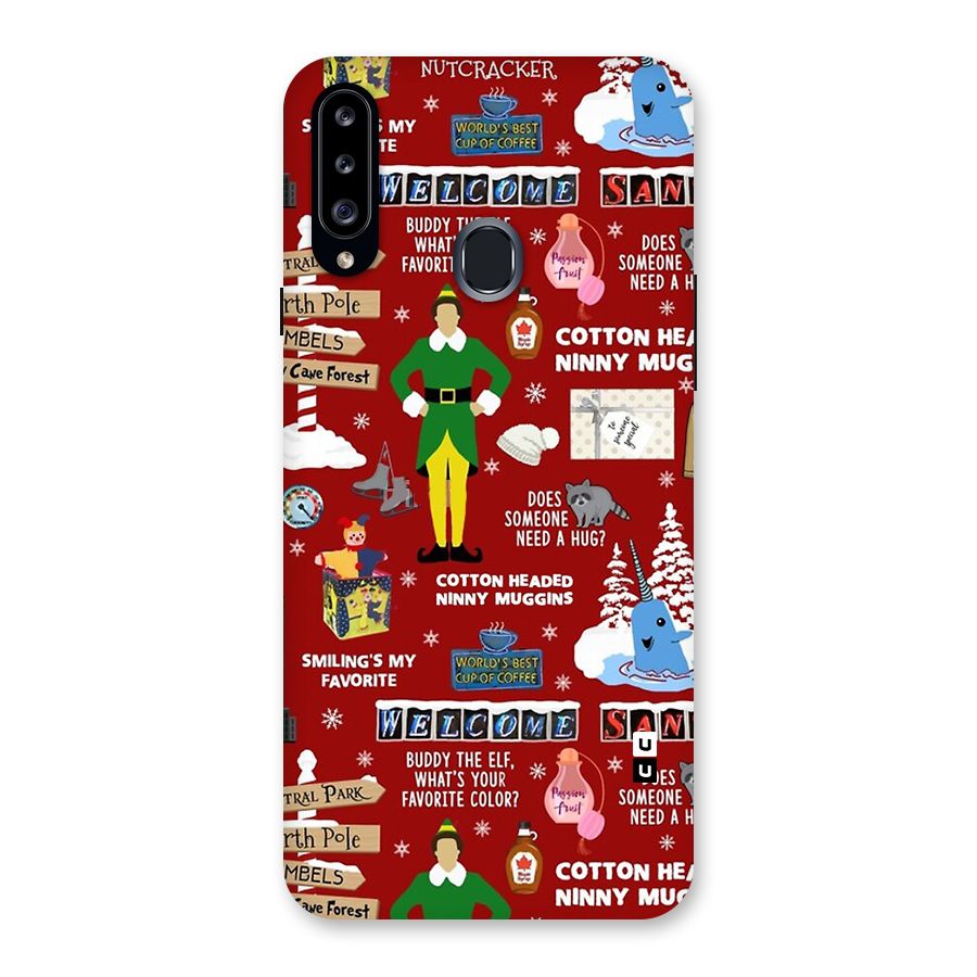 Christmas Cute Doodles Back Case for Galaxy A20s