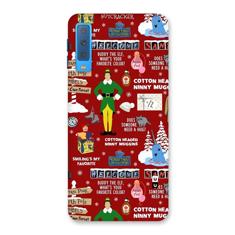Christmas Cute Doodles Back Case for Galaxy A7 (2018)
