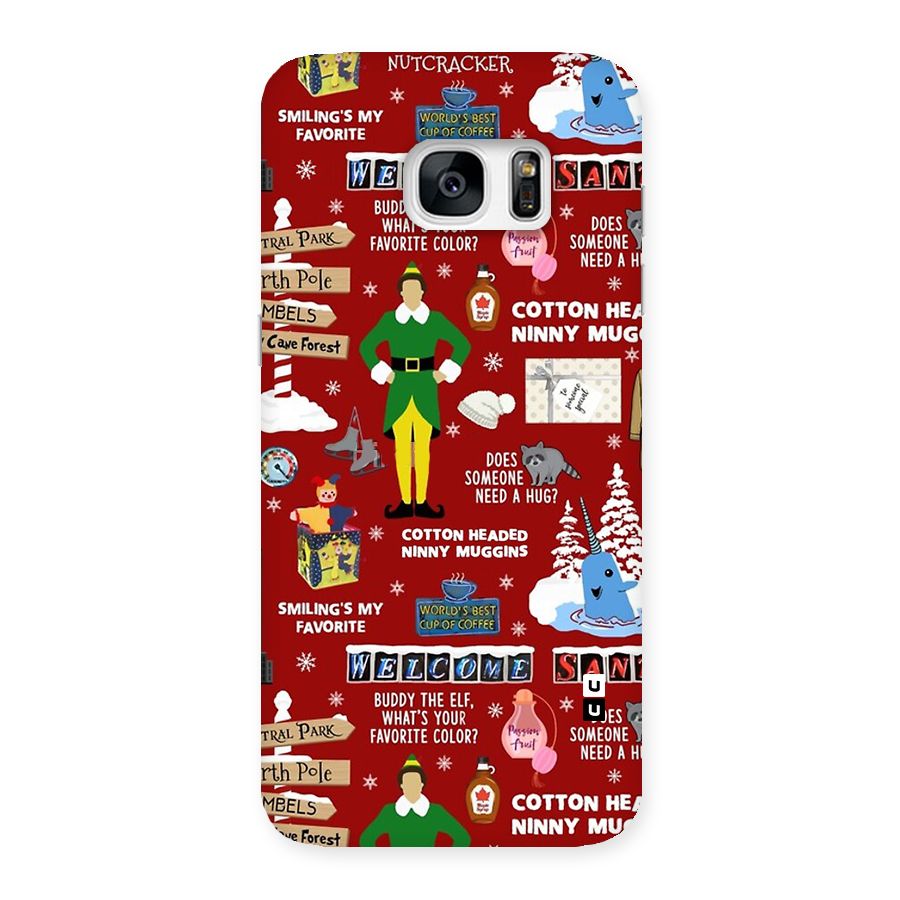 Christmas Cute Doodles Back Case for Galaxy S7 Edge