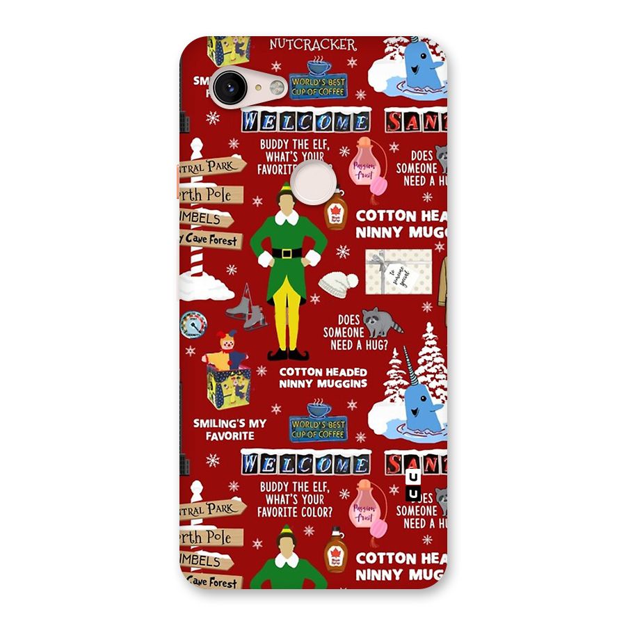 Christmas Cute Doodles Back Case for Google Pixel 3 XL
