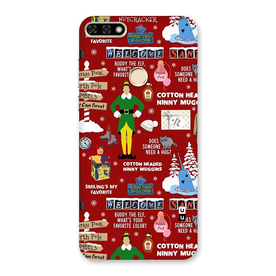 Christmas Cute Doodles Back Case for Honor 7A