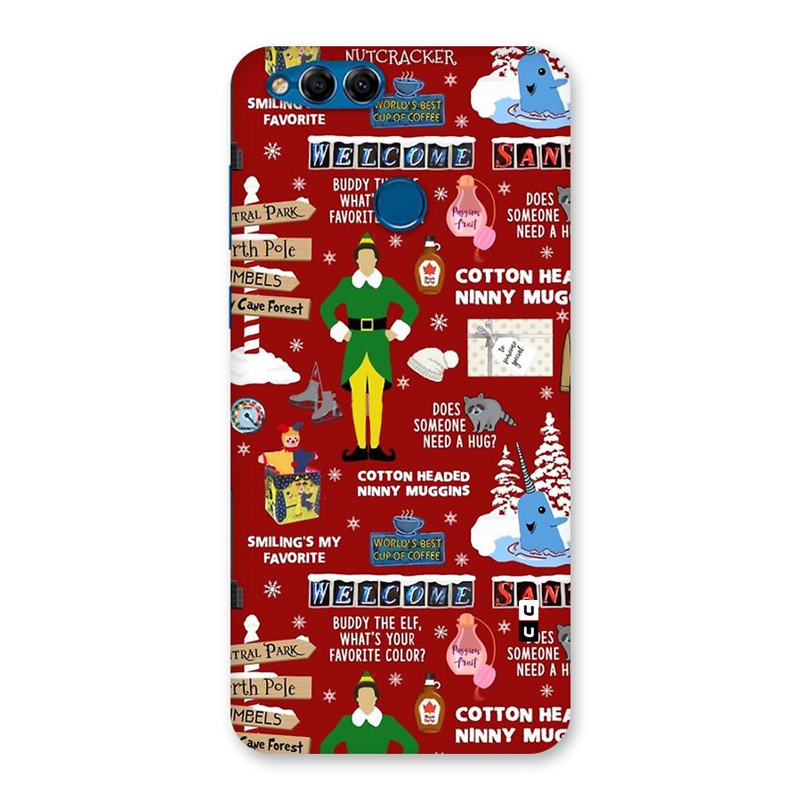 Christmas Cute Doodles Back Case for Honor 7X