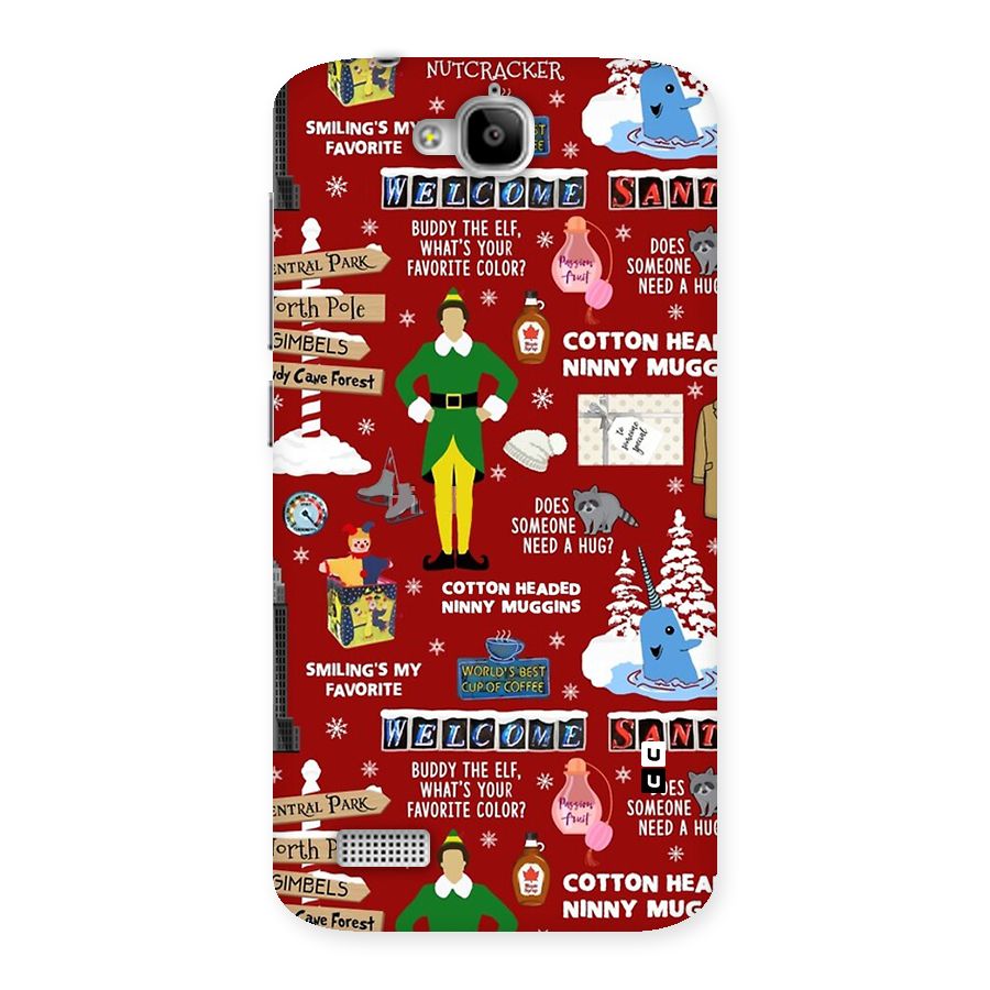 Christmas Cute Doodles Back Case for Honor Holly
