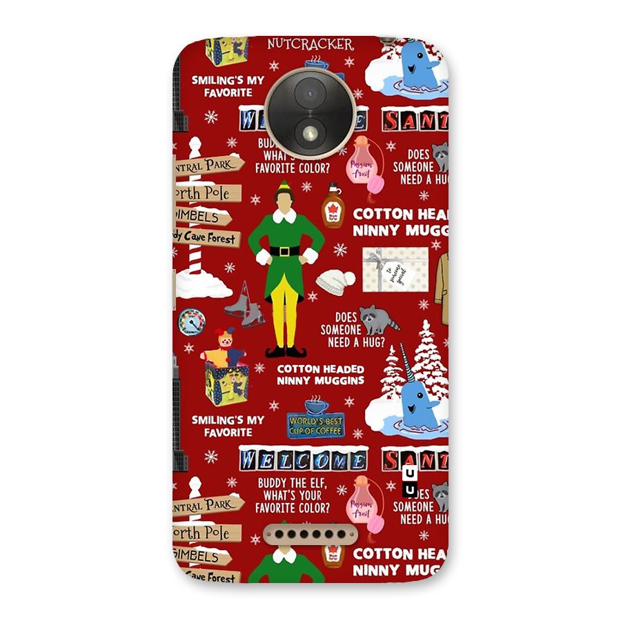 Christmas Cute Doodles Back Case for Moto C Plus