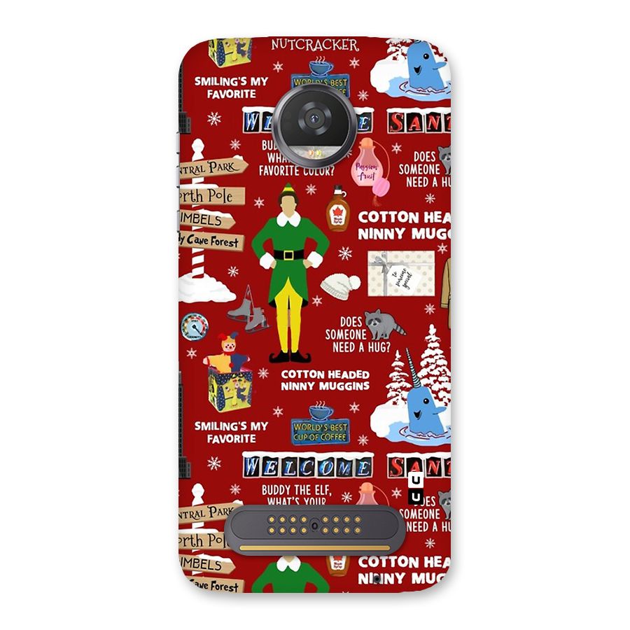 Christmas Cute Doodles Back Case for Moto Z2 Play