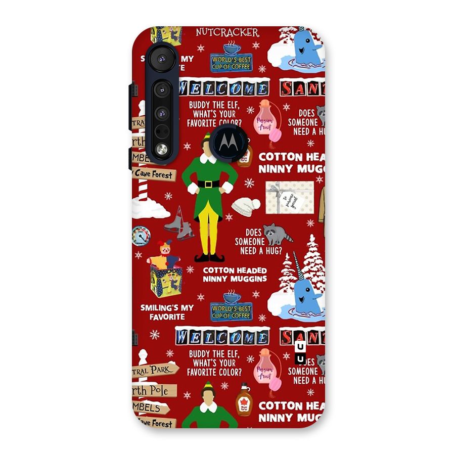 Christmas Cute Doodles Back Case for Motorola One Macro