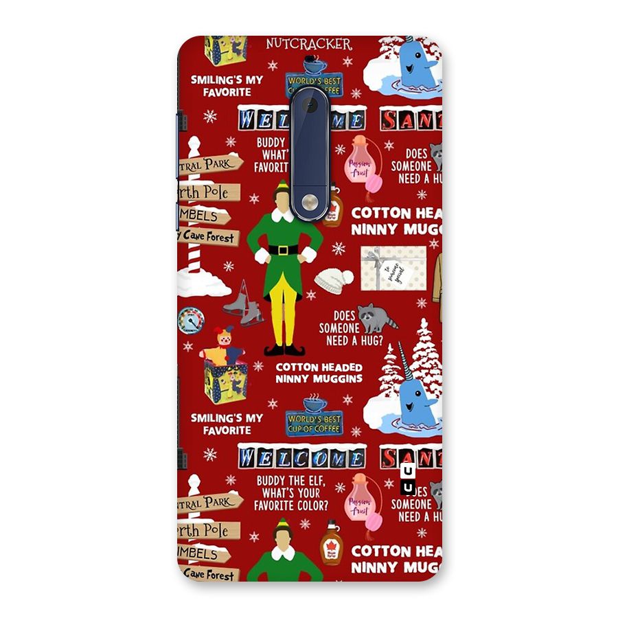 Christmas Cute Doodles Back Case for Nokia 5