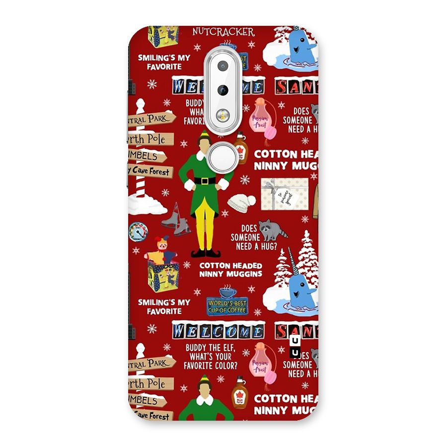 Christmas Cute Doodles Back Case for Nokia 6.1 Plus