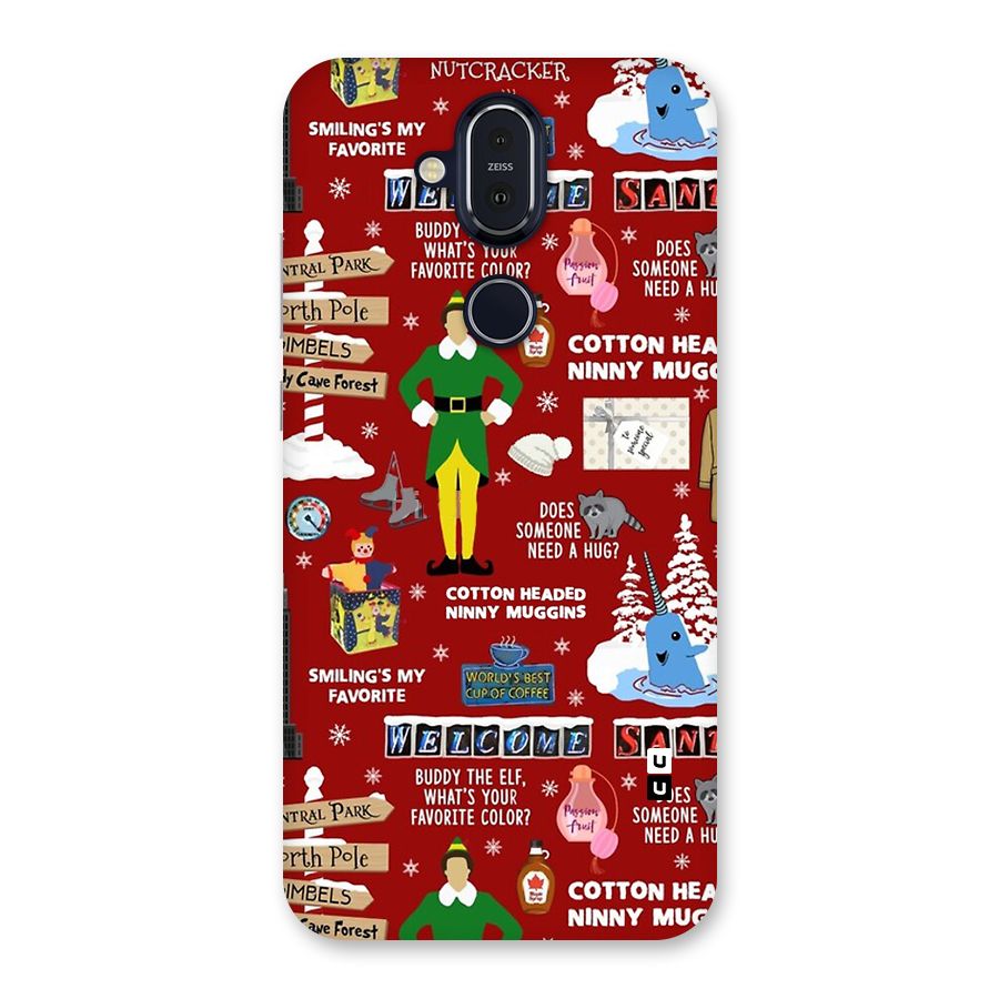 Christmas Cute Doodles Back Case for Nokia 8.1