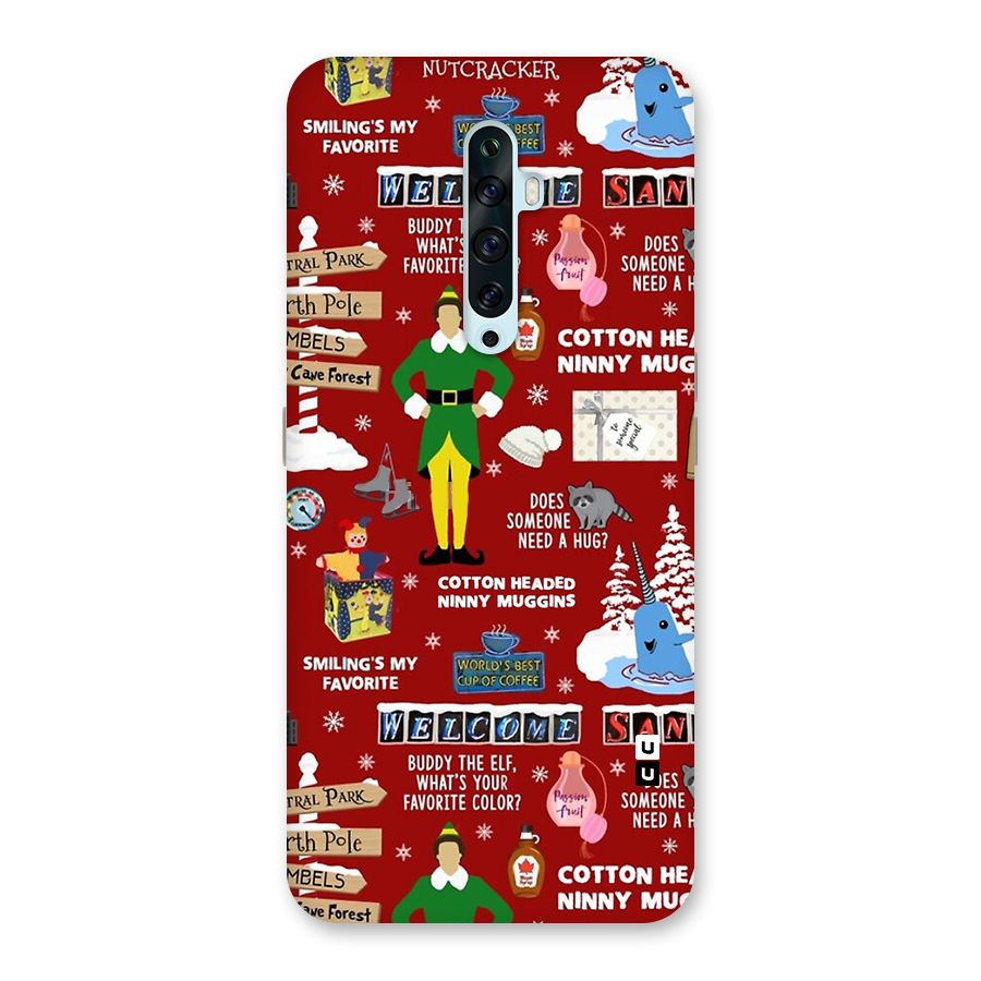 Christmas Cute Doodles Back Case for Oppo Reno2 Z