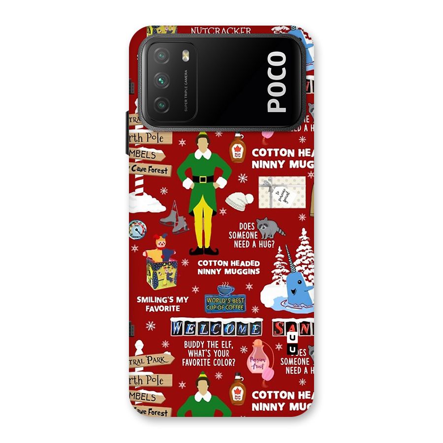 Christmas Cute Doodles Back Case for Poco M3