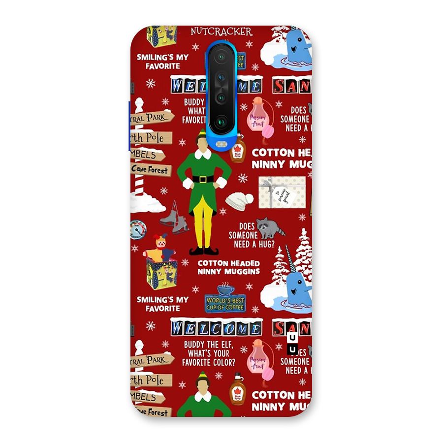 Christmas Cute Doodles Back Case for Poco X2
