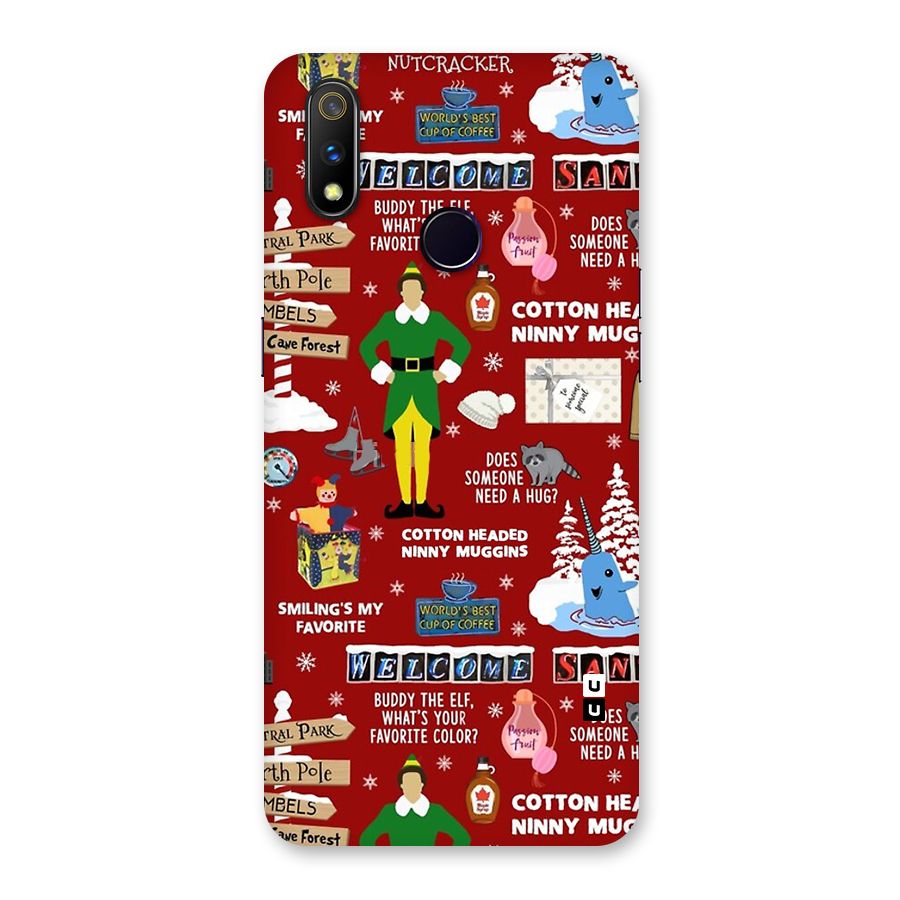 Christmas Cute Doodles Back Case for Realme 3 Pro