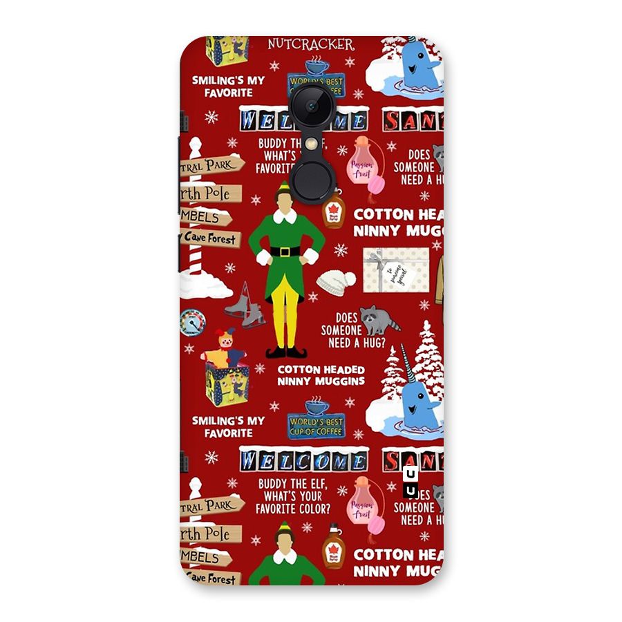 Christmas Cute Doodles Back Case for Redmi 5