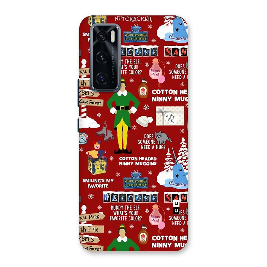 Christmas Cute Doodles Back Case for Vivo V20 SE